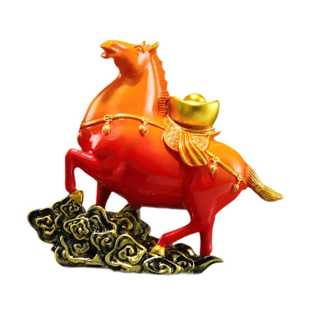 Rocking Horse Mini Statue Resin Animal Figurine Object Interior Decoration for Living Room Office Tabletop