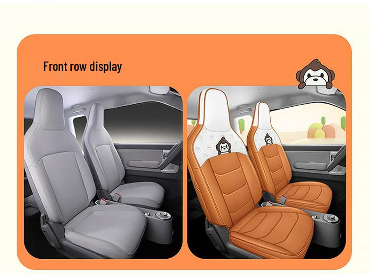 Wuling Qingkong Cartoon Full Leather Car Seat Cushion - Universal Fit for All Seasons