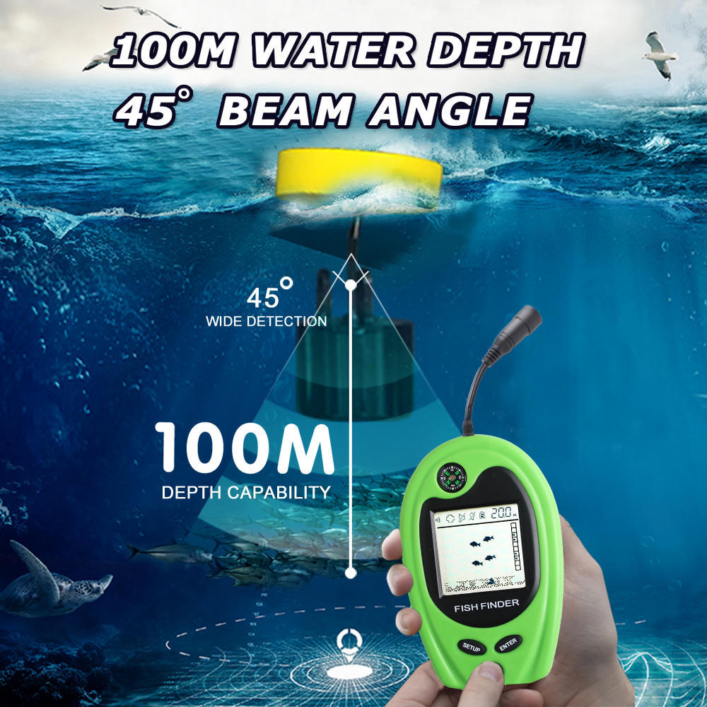 100m 200kHz Fischfinder Angeln Werkzeuge tragbare Unterwasser Sonar Fish Fi 100m 200kHz Fischfinder Angeln Werkzeuge tragbare Unterwasser Sonar Fish Fi