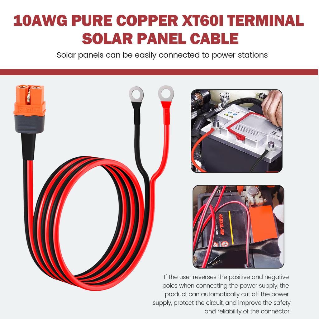 Cable Connector Adapter XT60 to O Ring Eyelet Terminal Plug Connector Cable 10AWG Silicone Wire Charger For RC Lipo Battery