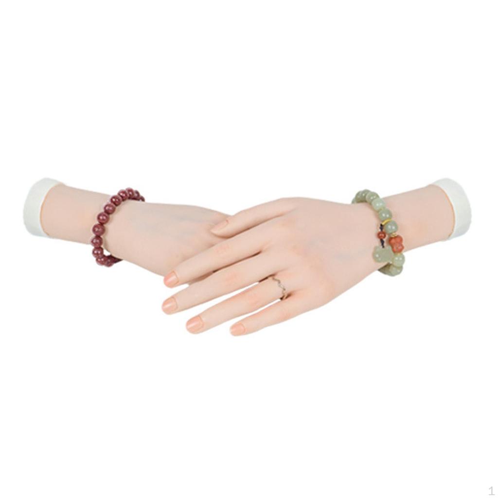 Mannequin Hand Jewelry Display Holder, Flexible Bendable Practice for Acrylic Nails,