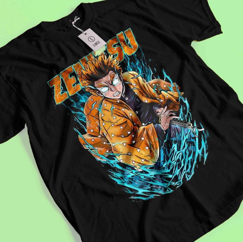 

Demon Slayer Shirt Zenitsu Tshirt Tanjiro T-Shirt Muzan Doma Tee Inosuke Nezuko 4XL