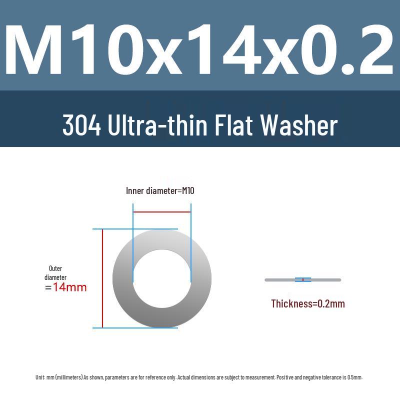 Yigu 304 Stainless Steel Flat Washer Shim Ring (Sizes M3, M4, M5, M8)