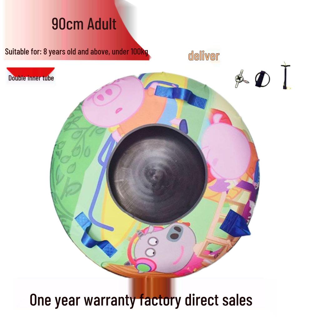 Durable Inflatable Snow Tube with Anti-Collision Features - Seven-Color for Adults and Kids