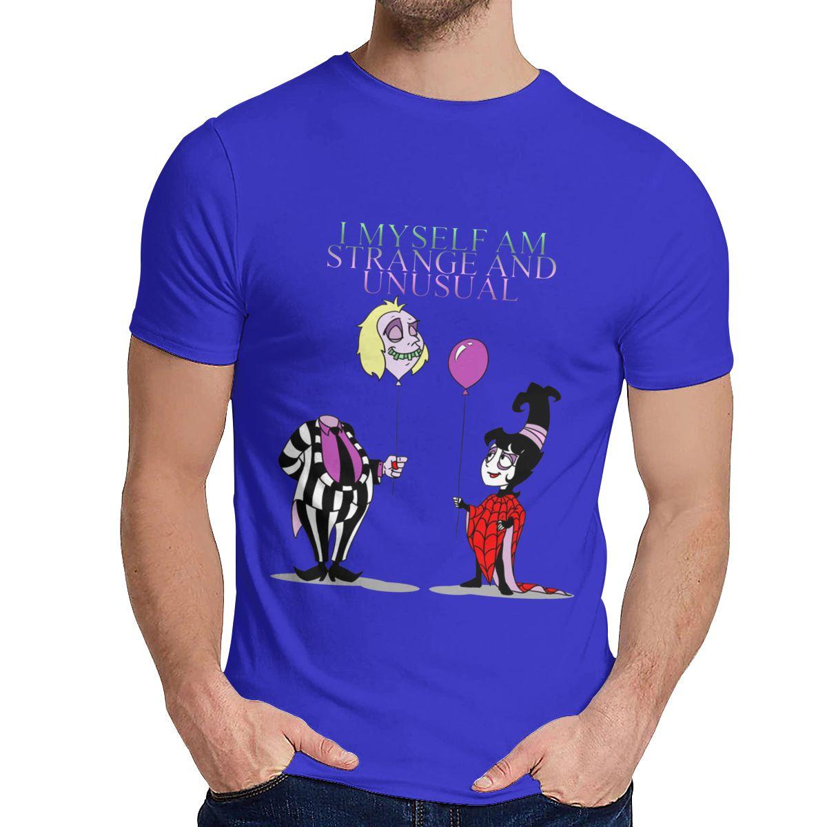 Soft Beetlejuice I Myself Am Strange And Unusua Short Sleeve For Man Stylish Amazing Classic Round S