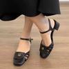 Eleganckie Sandały Damskie Letnie Buty 2025 Średni Obcas Białe Czarne Klapki Casualowe Buty na Imprezę Damskie Duży Rozmiar Obuwie