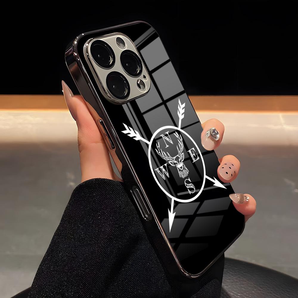 

Hot J-JaegermeisterS Liquor Phone Case Luxury Glass Phone Case For IPhone 17 16 15 14 13 12 11 Pro Max Plating Frame Cover iPhone 15 Plus