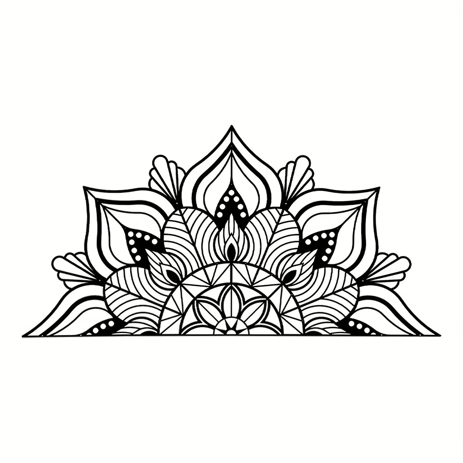 

Большой металлический настенный декор в виде мандалы — уникальное искусство в виде черного цветка лотоса | Идеально подходит для украшения кухни, ванной комнаты и коридора светло-серый