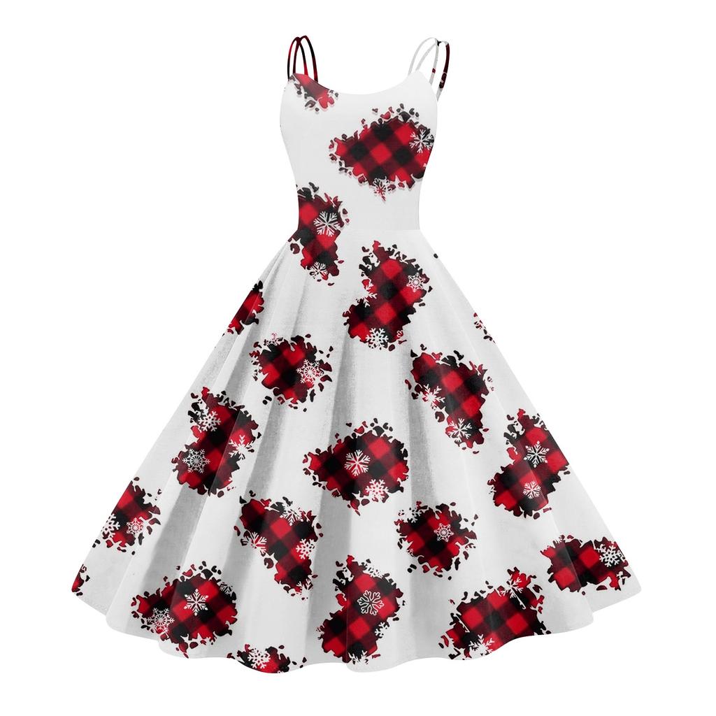 Damenmode Sexy trägerloses Gothic Cocktailkleid mit Weihnachtsgrafik, bedruckt, Vintage, lange Kleider