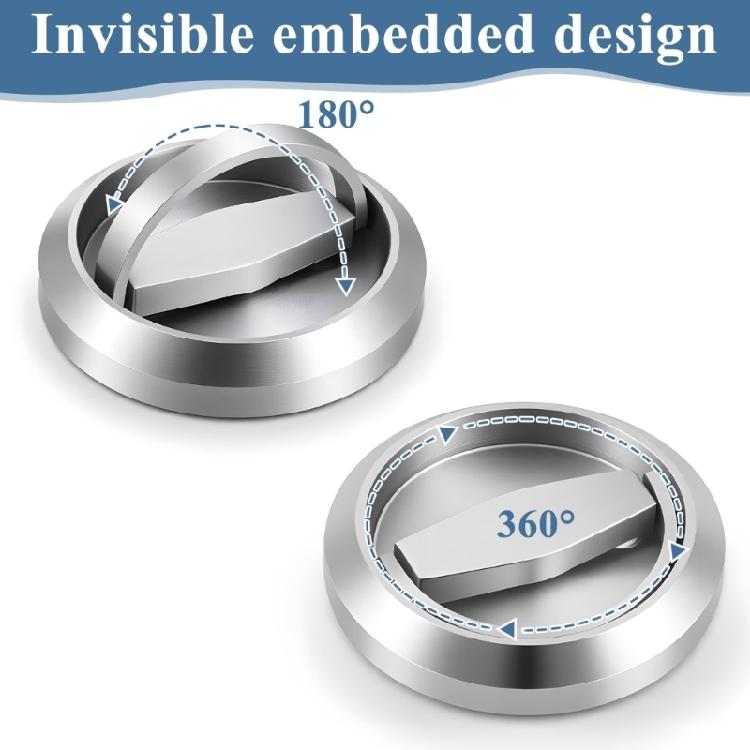 Round Recessed Pocket Door Lock Steel Pull with Double Sided Turn Handle for Interior Sliding Door and Passage Door Installation Projects
