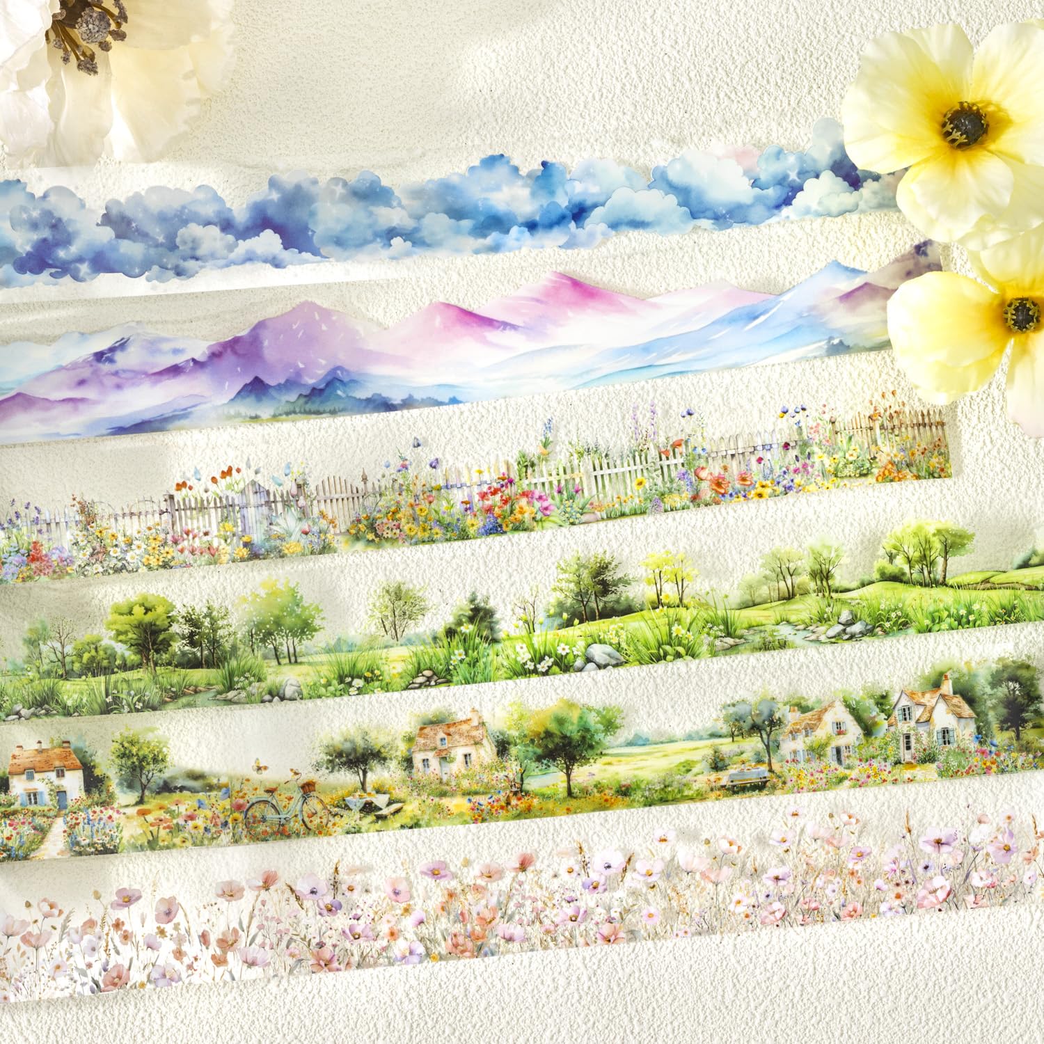 

Alideco Маскировочные Милые Ретро Сад Мечты ПЭТ Клейкие Широкие Стильные Маскировочные Наклейки Набор из 6 штук Лента, Дизайн, Прозрачный, Водостойкие Чернила, Лента, Ширина, Сделай сам,