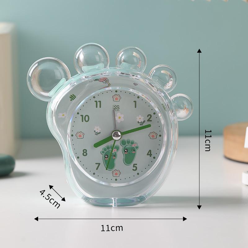 

Мультяшная нога маленький будильник бесшумно идущая секундная стрелка цифровая стрелка с подсветкой будильник для пробуждения студенческий будильник 11*11*4.5cm