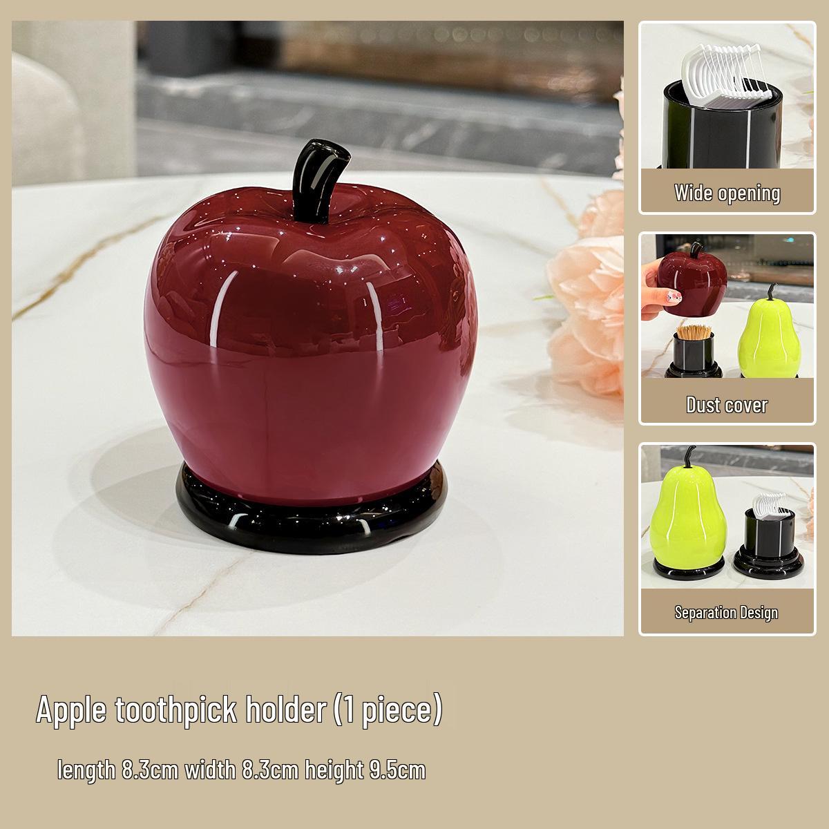 

Apple Pear Toothpick & Cotton Swab Holder with Floss Storage - New Arrival Discount
