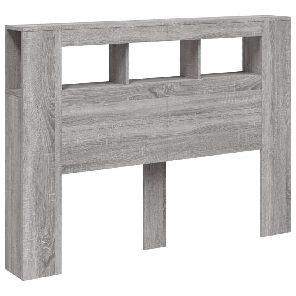 Vidaxl Testata Letto Con LED, Rovere Sonoma Grigio, 140X18,5X103,5 Cm