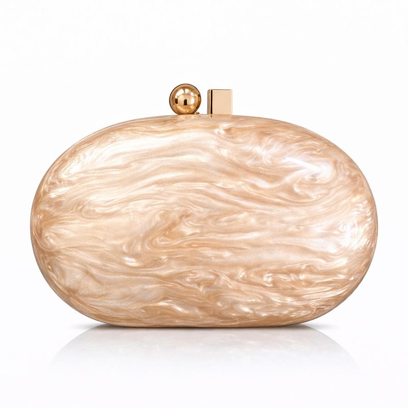 Oval Pearlescent Clutch Shoulder Acrylic Crossbody Evening Bag Fashion Ladies Handbags Woman Luxury Famous Brands Purse New In
