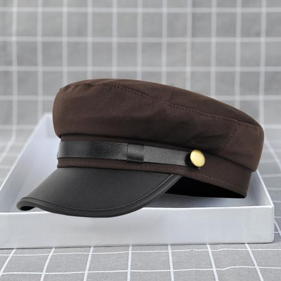 Beret Cap Solid Color Wide Brim Retro Style Casual Cap Sun Protection Keep Warm Head Wear Autumn Winter Cap Captain Hat Streetwear Women Accessories
