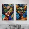 Butterfly Woman Canvas Print Colorful Wall Art Poster Abstract Modern Wall Decoration Living Room Wall Art Decoration