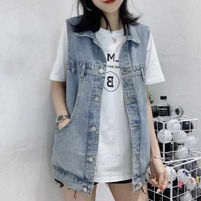 Spring/Summer Denim Vest Women's Loose Sleeveless Tank Top Vest Jacket