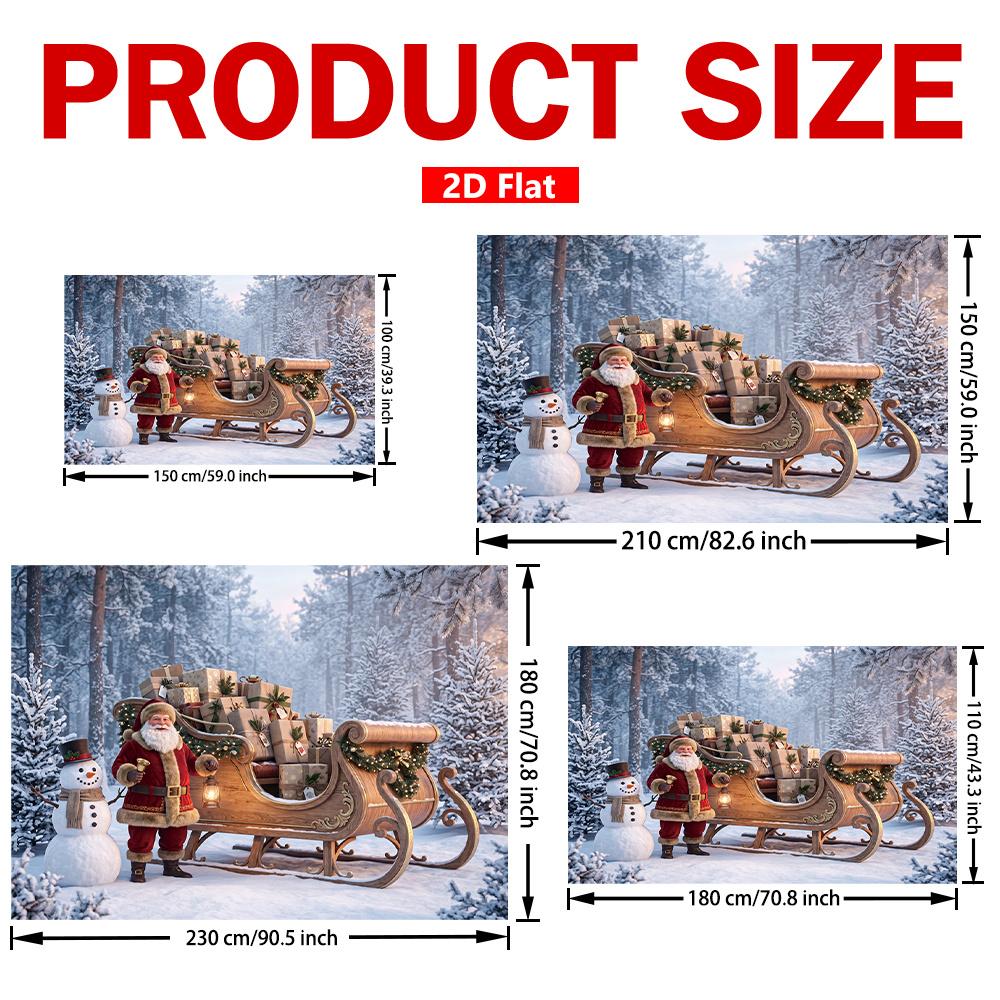 1Pcs Santa Claus Sleigh Snowman Scene Decoration Background Christmas Backdrop Decorations For Photo Studio Photo Booth Party