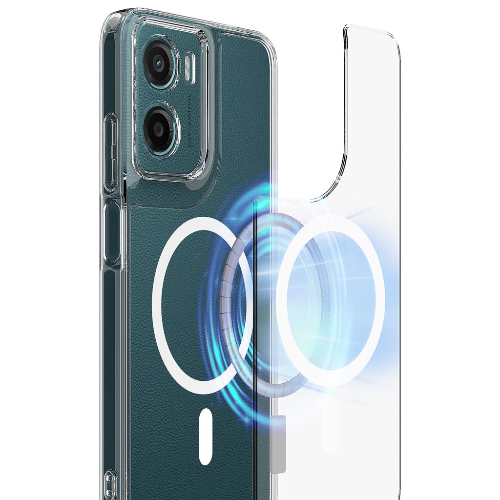 Pro Motorola Moto E15 4G/Motorola Moto G05 4G Průhledný kryt na telefon kompatibilní s MagSafe TPU+Akrylový zadní kryt