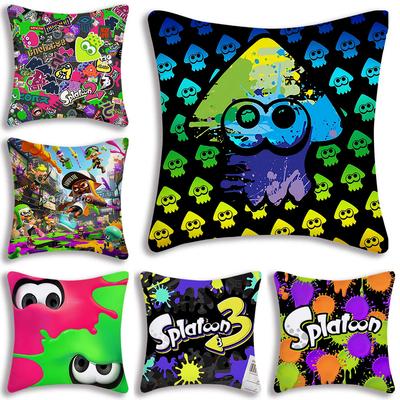 Game For S-splatoons 2 Pillow Covers Cartoon Sofa Decorative Home Double-sided Printing Short Plush Cute Cushion Cover