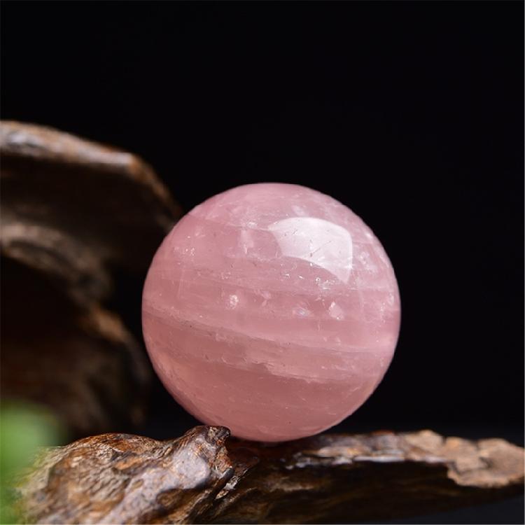 Delicate 4cm Rose Quartzs Crystal Sphere Small Crystal Ball for Bedroom Office Desktop Decors To Promote Tranquilities