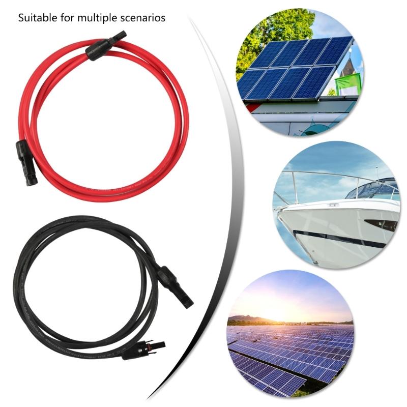 6.5Ft  10AWG Solar Extension Cable with Solar Panel Female and Male Connector Solar Panel Adapter