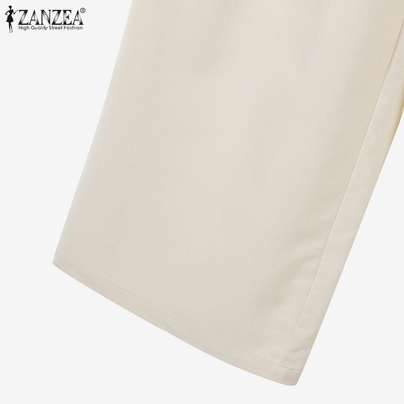 ZANZEA Women Sleeveless Vest Tops and Pants Casual Two Piece Suit Sets