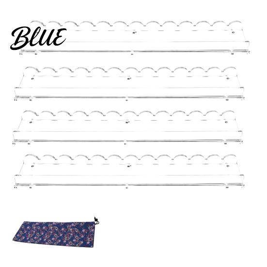 Mahjong Accessory 1/4Pcs Rack with Magnetic Pusher & Storage Bag Scalloped Acrylic Mah Table Organizer Jongg Tile Holder Bar Gift for American