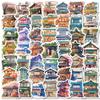 10/30/50pcs Vintage Japan Style Street Shop Stickers Retro Cartoon Decals DIY Journal Scrapbook Diary Aesthetic Graffiti Sticker