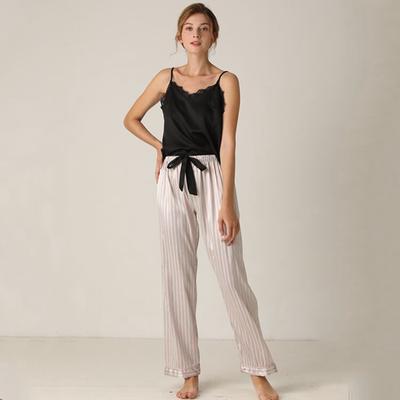 Kevadised uued pidžaamanaised Seksikad triibulised Camisole püksid lahtised ööriided