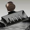 Space Aluminum ABS Suctions Soap Tray V Shape Drain Holes Waterproof Oil Resistant Bathroom Organizers Easy To Reuse