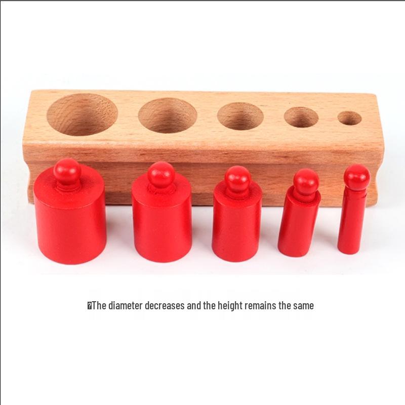 Montessori Holzsteckdosenzylinder Lernspielzeug für die frühe Kindheit und den Kindergarten