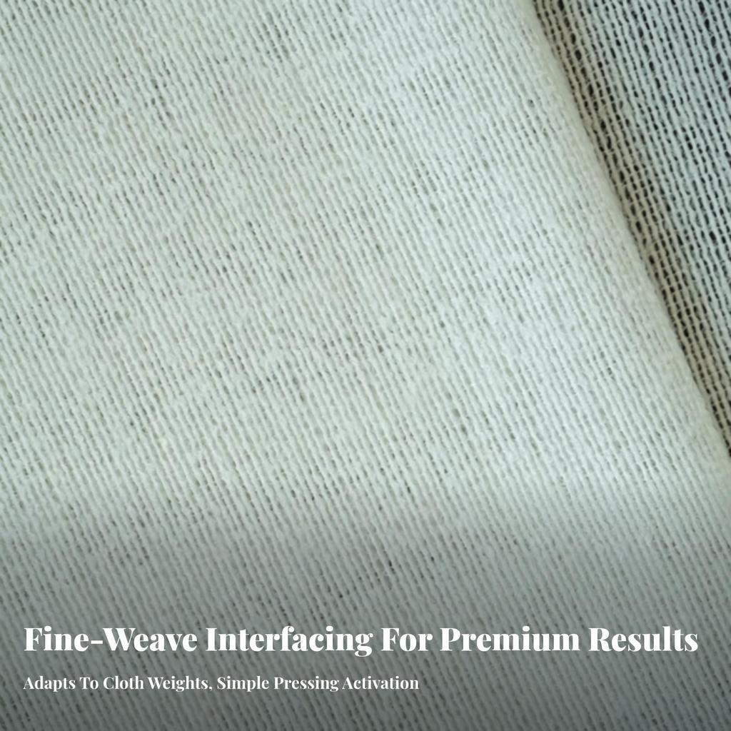 Medium-Weight Fusible Interlining | Woven Interlining, for Sewing, Apparel