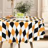 1 Halloween Orange And Black Tablecloth For May 5Th, Day Of The Dead, Party Decorations