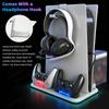 Cooling Stand for PS5 PS5 Slim PS5 Pro Compatible Console with Dual Controller Charger and RGB Light