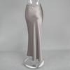 Frühlings-Satin Hohe Taille Hüftwickel Bodenlanges Meerjungfrauen-Maxikleid, Lässiges Party-Maxikleid