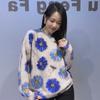 Winter New Style Heavy-duty Diamond-studded Knitted Sweater with Long Sleeves and Round Neck, Three-dimensional Flower Patterned Top for Women