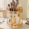 Rotating Vanity Organizer: Multifunctional Cosmetic Shelf for Lipsticks & Brushes