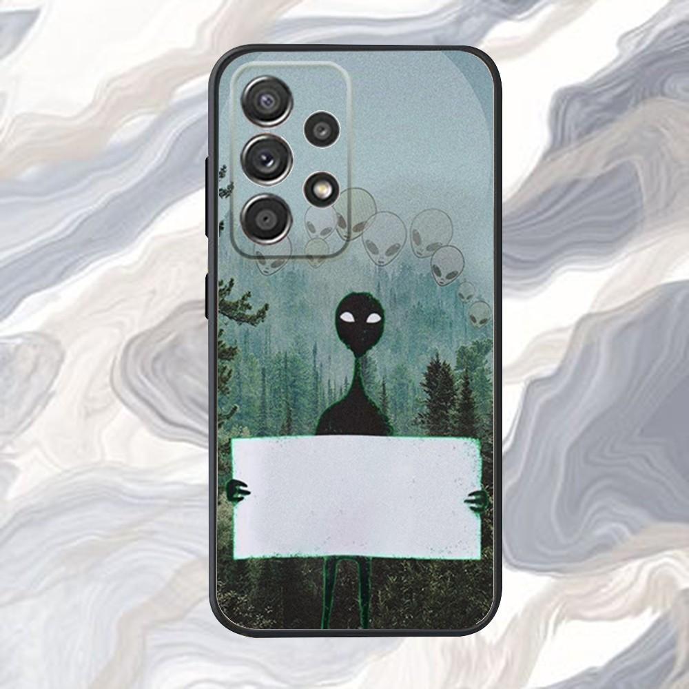 Funny Aliens Phone Case For Samsung S25,S24,S21,S22,S23,S30,Ultra,S20,Plus,Fe,Lite,Note,10,9,5G Black Cover