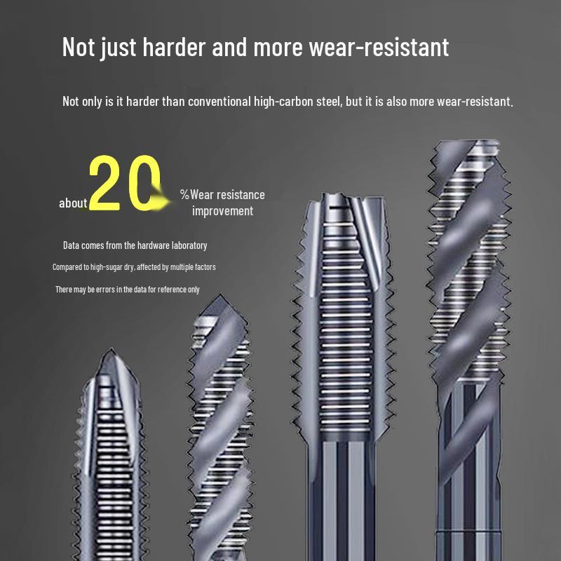 Stainless Steel Spiral Taper Tap Drill Bits with Cobalt-Nitriding, Sizes 4m-10m