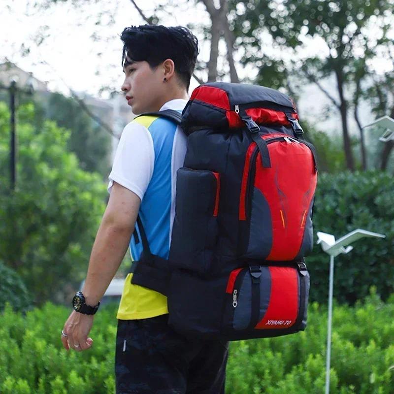 70L Su Geçirmez Yürüyüş Sırt Çantaları Açık Hava Kamp Sırt Çantası Trekking Çantası Büyük Kapasiteli Seyahat Açık Hava Sporları Dağcılık Çantaları
