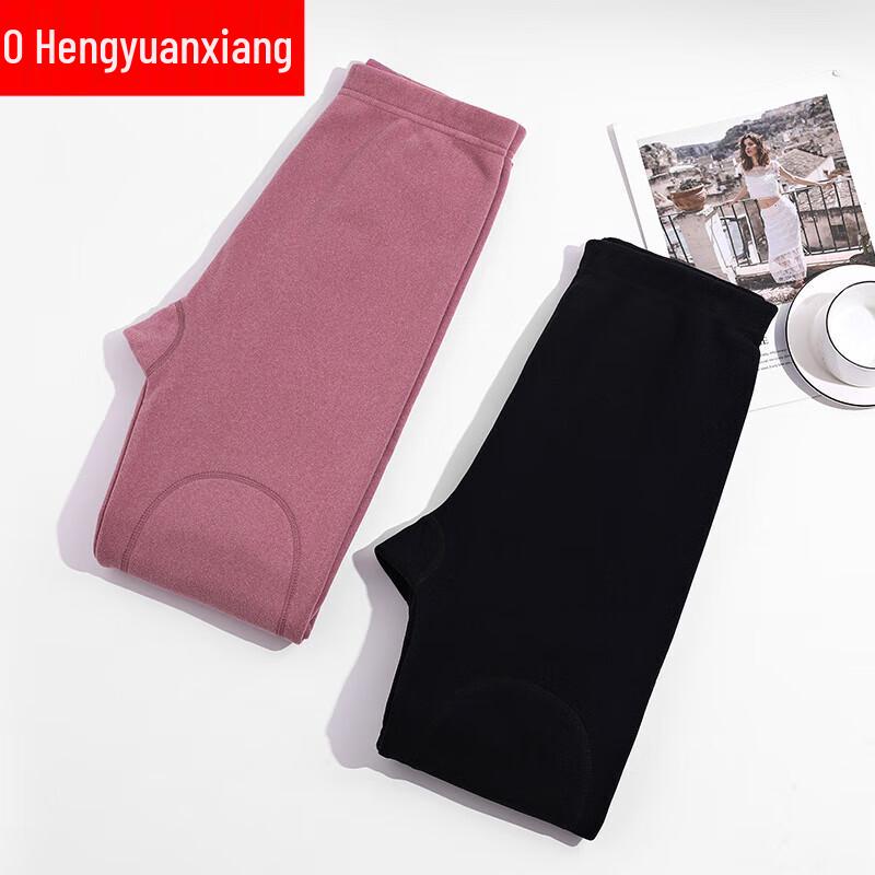 Hengyuanxiang Women's Fleece-Lined Thermal Leggings with Knee Pads TC-5002