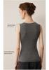 Women's Ribbed U-Neck Wool Camisole – Slimming, Stylish, Versatile Knit Sleeveless Top for Autumn and Winter