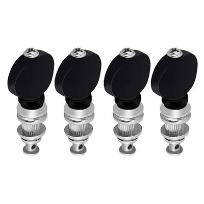 Yibuy Ukulele Tuning Peg 4pcs Black/Silver YB-TP04