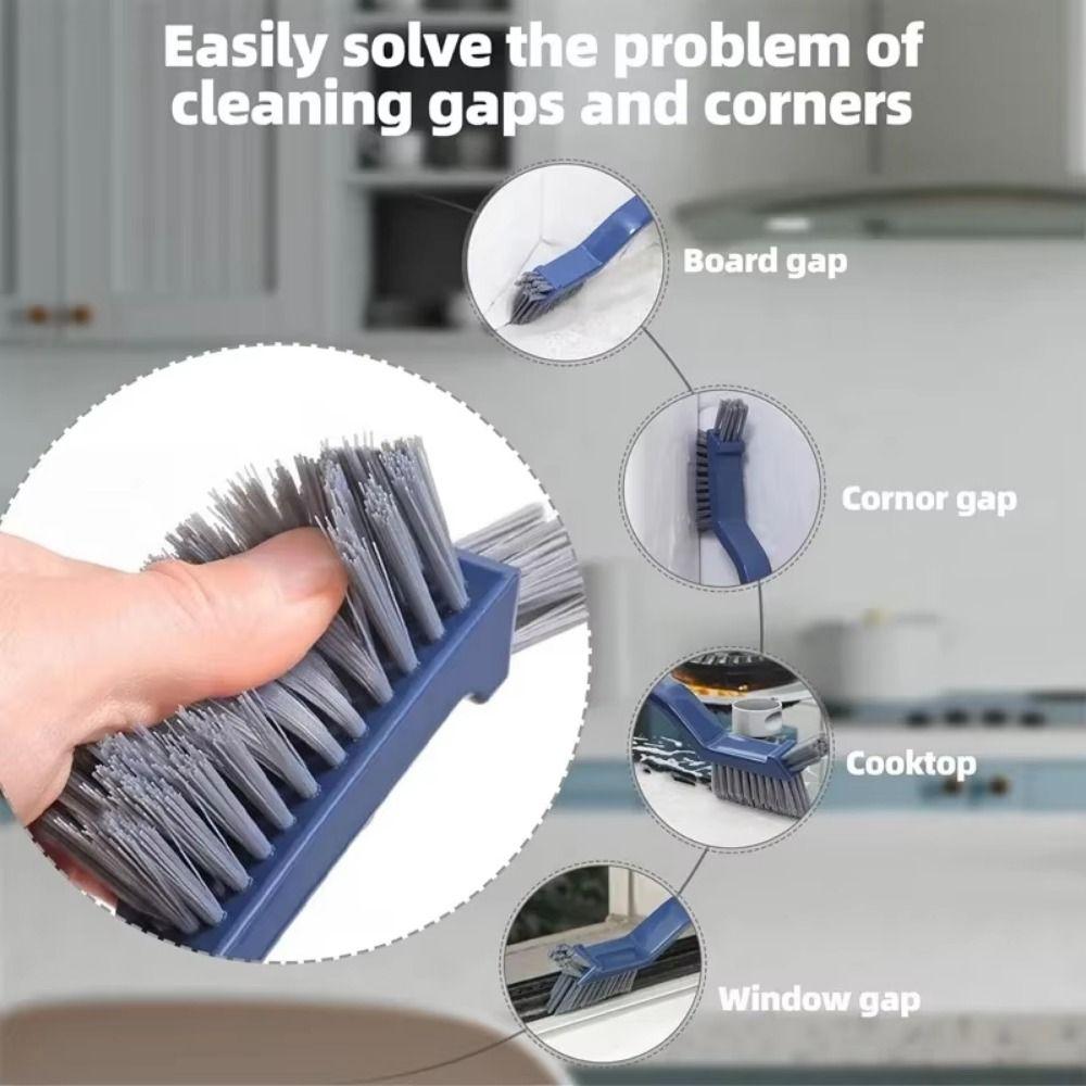 3 in1 Long Handled Gap Brush Hard Bristled Corner Brush Effective Cleaning Brush Window Grooves