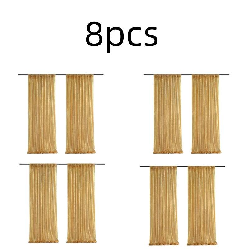 Gold/Silvery Sequin Backdrop Curtains, 2 Panels - 2FTx8FT Sequin Curtains for Party Wedding Sequence Backdrop Stage Decorations