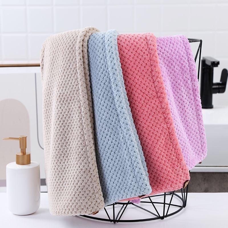 Hair Drying Cap Women's Water Absorbent Pineapple Coral Fleece Hair Drying Towel Long Hair Thickened Shower Cap Wrap Turban