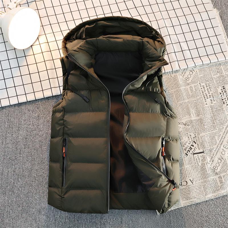 

Plus Size Men s Loose Warm Jacket Vest – Autumn/Winter Casual Cardigan, Feather Design 2025, Free Shipping L армія зелений колір