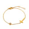 INS Summer Rhinestone Cross Anklet: Trendy European & American Stainless Steel Foot Jewelry.